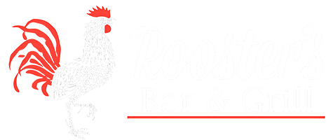 Roosters Bar and Grill Logo - White